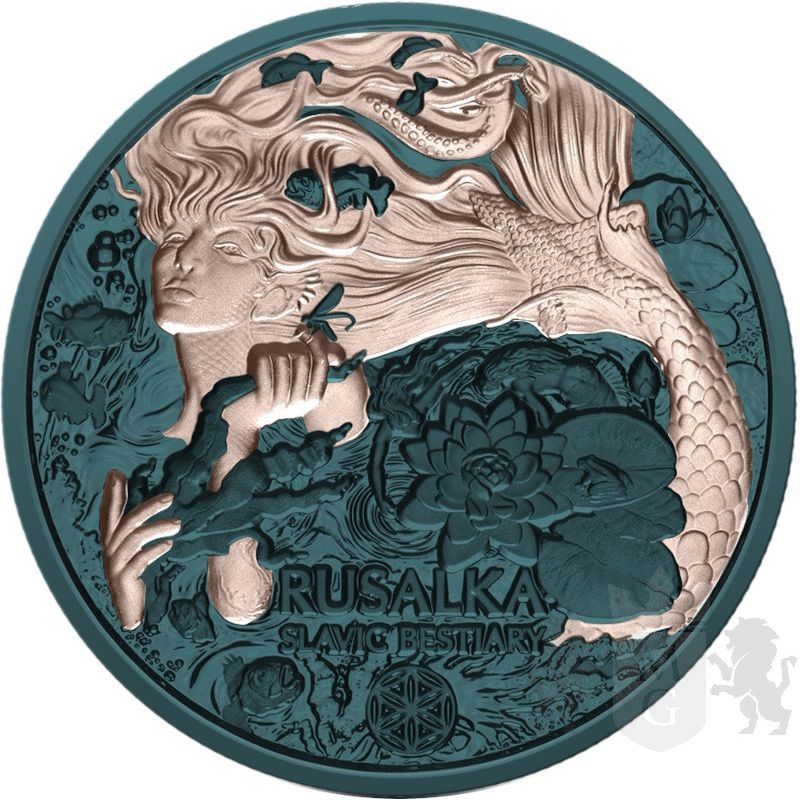 Rusałka ROSE GOLD 2 uncje srebra 2023