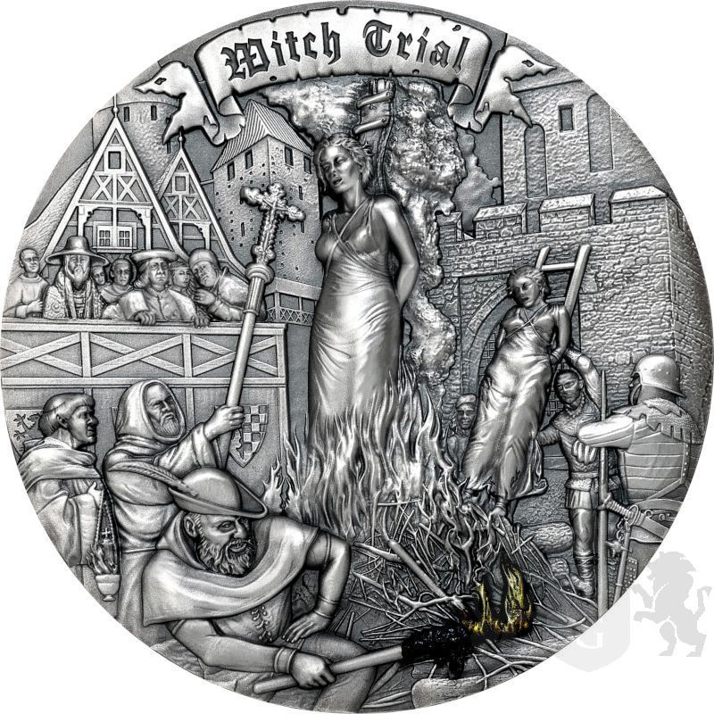 Proces czarownic - Błędy Ludzkości Srebrna moneta 2 oz