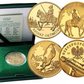 Złota moneta 13,95 g Au NBP 200 zł - różne rodzaje