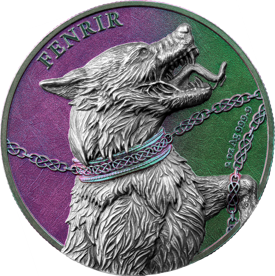 Fenrir Germania Beasts 2 uncje srebra Double High Relief