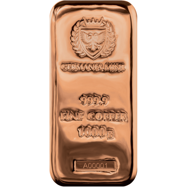 Sztabka Miedzi Germania Mint 1 kg