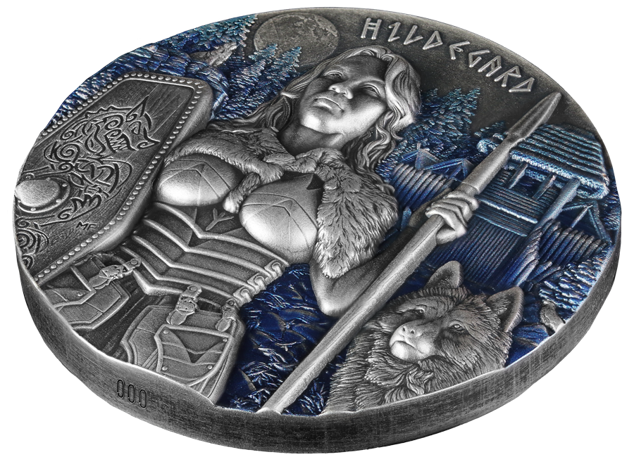 Valkyries Hildegard 2 uncje srebra Ultra High Relief 2022 (Kopia) - obrazek 4