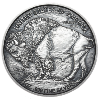 American Buffalo Round 1 uncja Srebra Antique