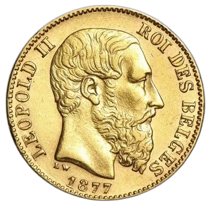 Belgijskie 20 Franków Leopold II 5,81 g Złota Moneta