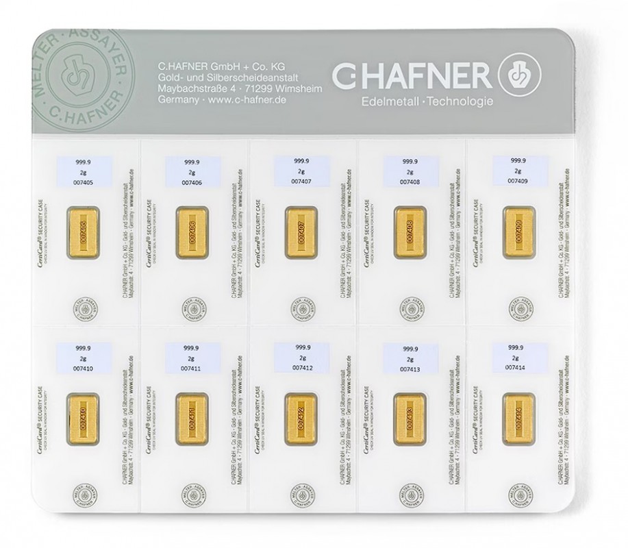 Sztabka Złota C.Hafner Smartpack 10 x 2g - obrazek 2