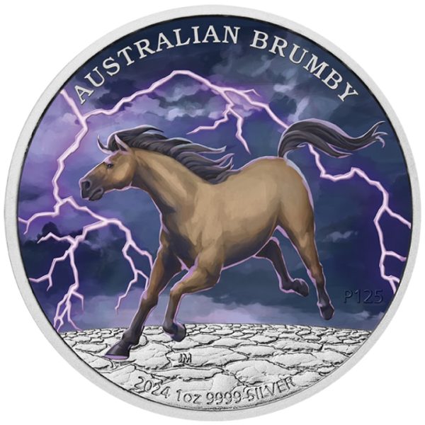 Australian Brumby 1 uncja srebra 2024 Kolorowany