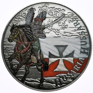 Husaria 3 srebrna moneta 1 uncja wersja kolorowana