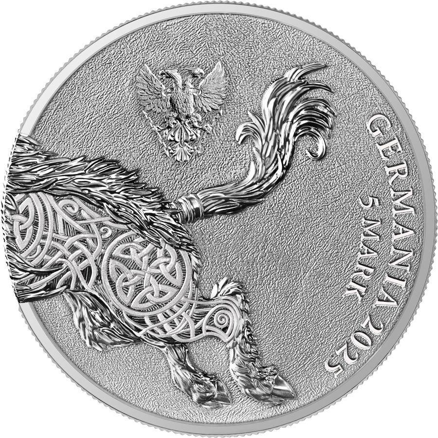 Germania Beasts: Gullinbursti 1 uncja srebra 2025 - obrazek 2