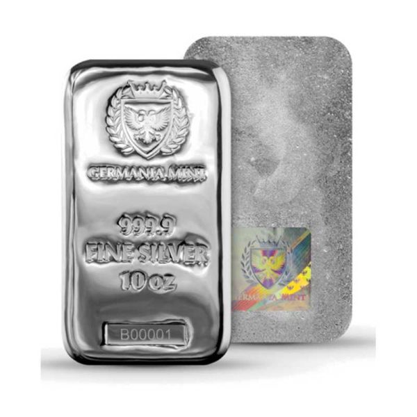 Sztabka Germania Mint 10 uncji Srebra