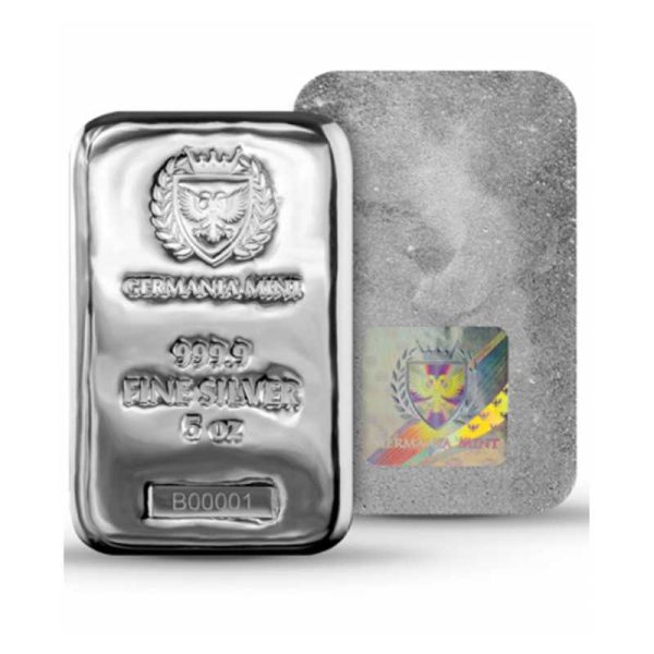 Sztabka Germania Mint 5 uncji Srebra