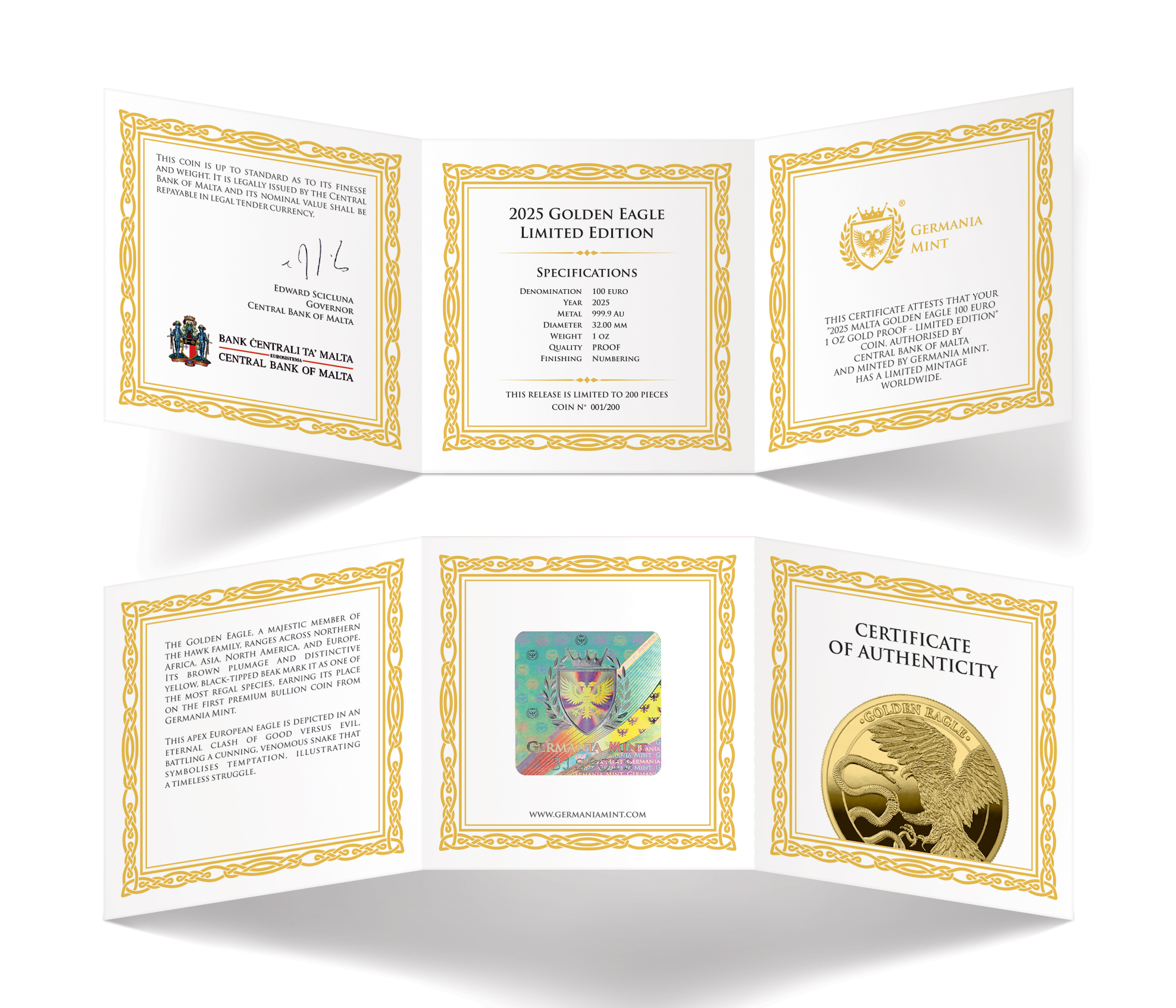 Malta Golden Eagle 1 uncja złota 2025 Proof - obrazek 7
