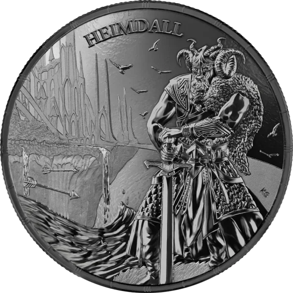 2025 Ragnarök: Heimdall 1 oz Black Silver BU