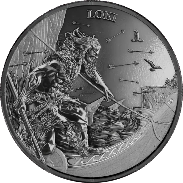 2025 Ragnarök: Loki 1 oz Black Silver BU