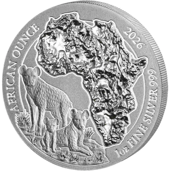 Rwanda African Ounce - Hyena hiena 1 uncja Srebra 2026