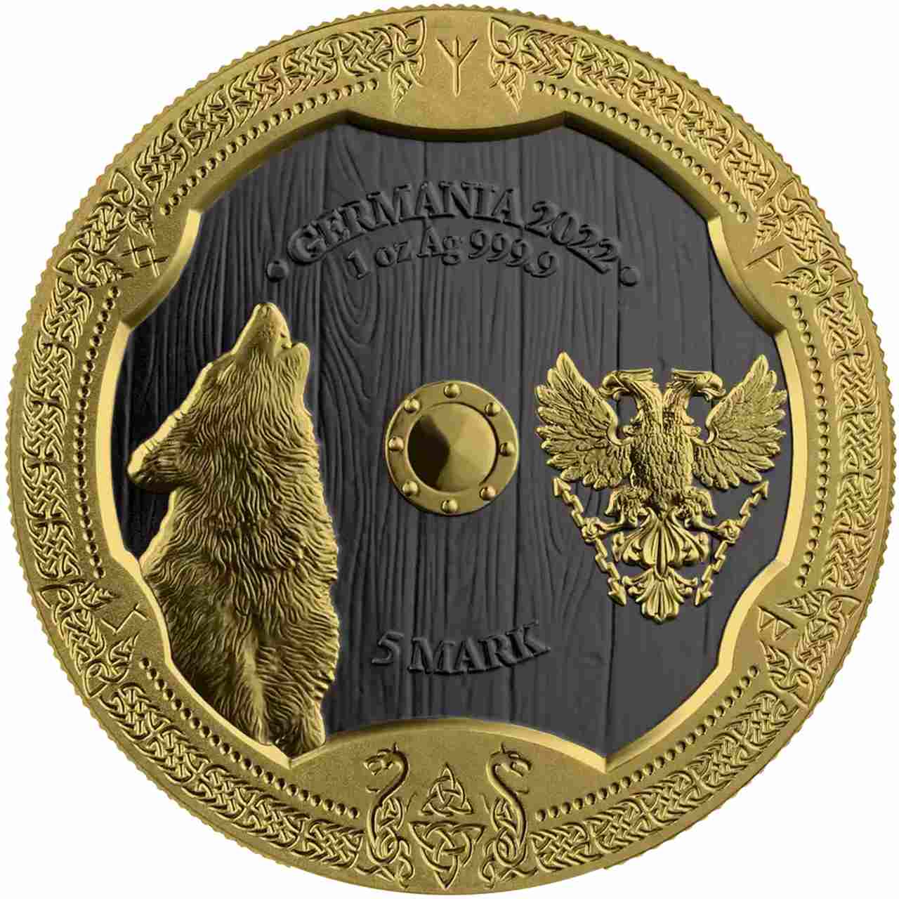 Valkyries: Hildegard 1 uncja srebra 2022 pozłacana - obrazek 3