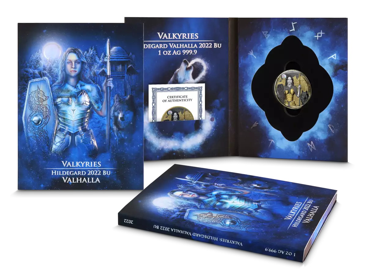 Valkyries: Hildegard 1 uncja srebra 2022 pozłacana - obrazek 4