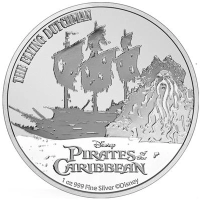 Niue: Disney - Piraci z Karaibów: Latający Holender, srebrna moneta 1 oz 2021