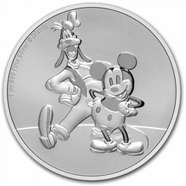 Niue: Disney - Mickey i Goofy, srebrna moneta 1 oz 2021