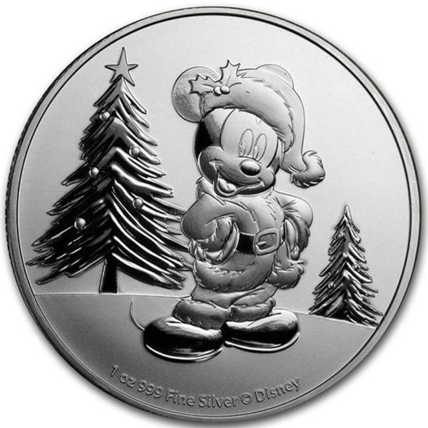 Niue: Disney - Mickey w Boże Narodzenie, srebrna moneta 1 oz 2019