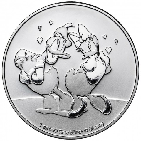 Niue: Disney - Kaczor Donald i Daisy, srebrna moneta 1 oz 2021