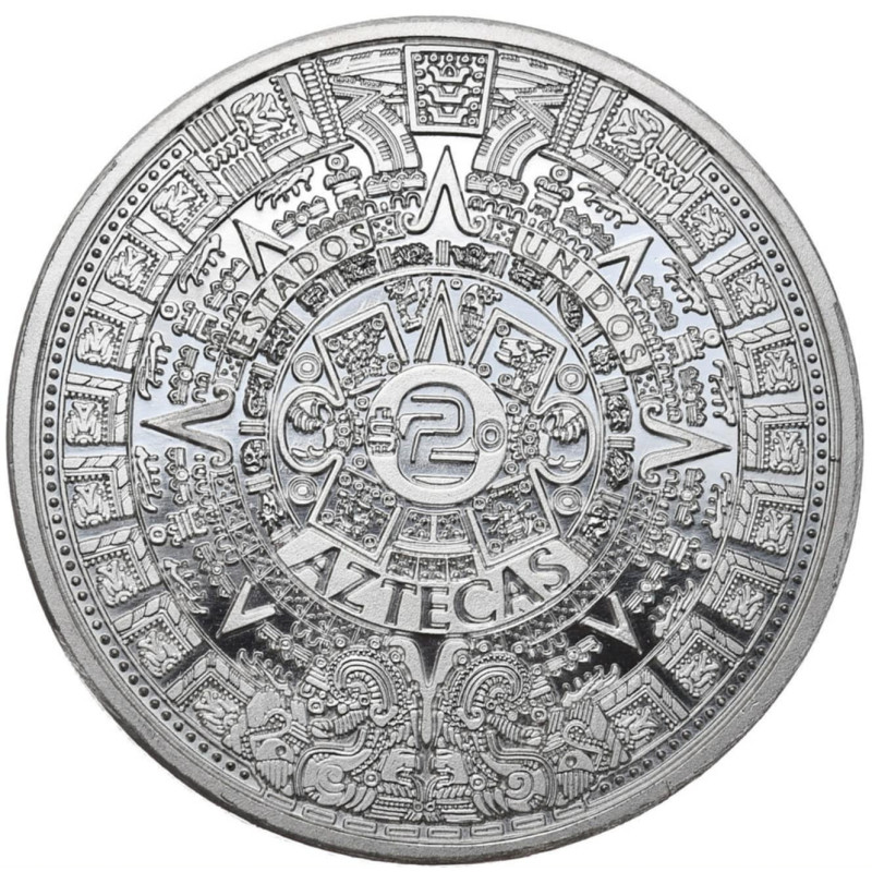 Srebrny Medal Kalendarz Azteków 1 uncja - obrazek 2