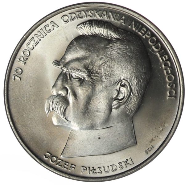 Srebrna moneta Józef Piłsudski 50 000 złotych 1988