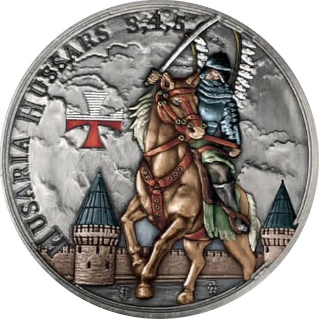 Srebrny-medal-Husaria-IV-1-uncja-srebra-Kolorowana